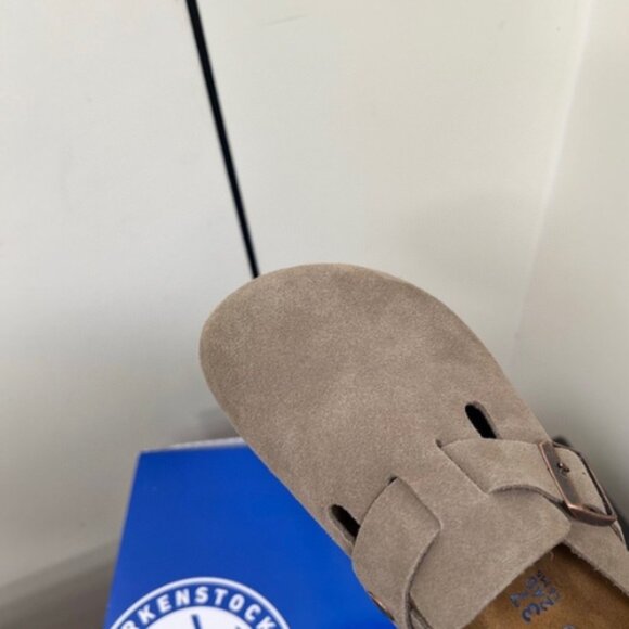 NWT Birkenstock Boston taupe suede mule clogs - Picture 6 of 9